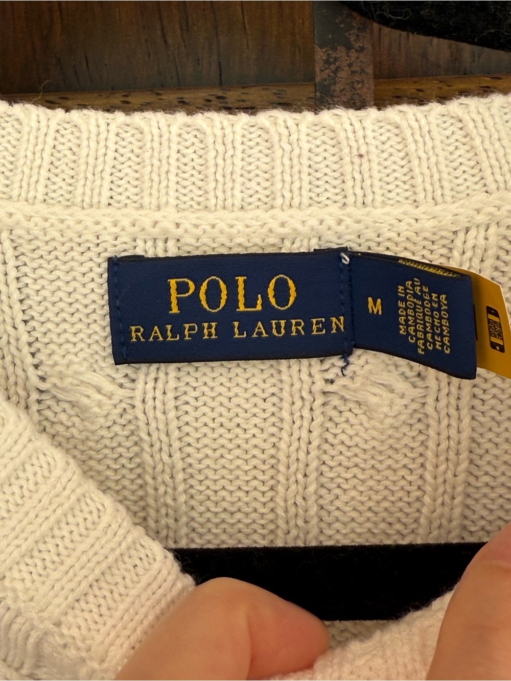 Polo Ralph Lauren White Shirt Sleeve Cable Knit Size XS, S, M, L - Picture 3 of 4